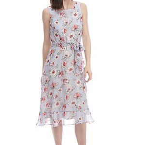 Midi Dress Stripes and Floral